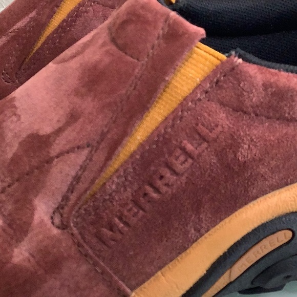Merrell Jungle Moc rust brown leather suede slip on shoes size 7.5 men EUC - Picture 2 of 16